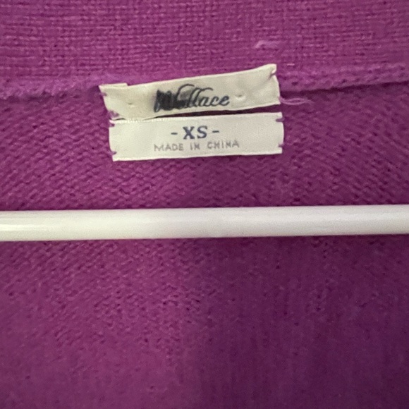 J. Crew Wallace Merino Wool Bold Purple Cardigan Size XS - Picture 4 of 9